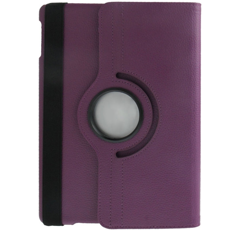 Funda para Tableta Litchi Texture 360 Grados Rotación con Soporte para iPad Air Air 2 iPad 9.7 (2017) iPad 9.7 (2018) (Púrpura)