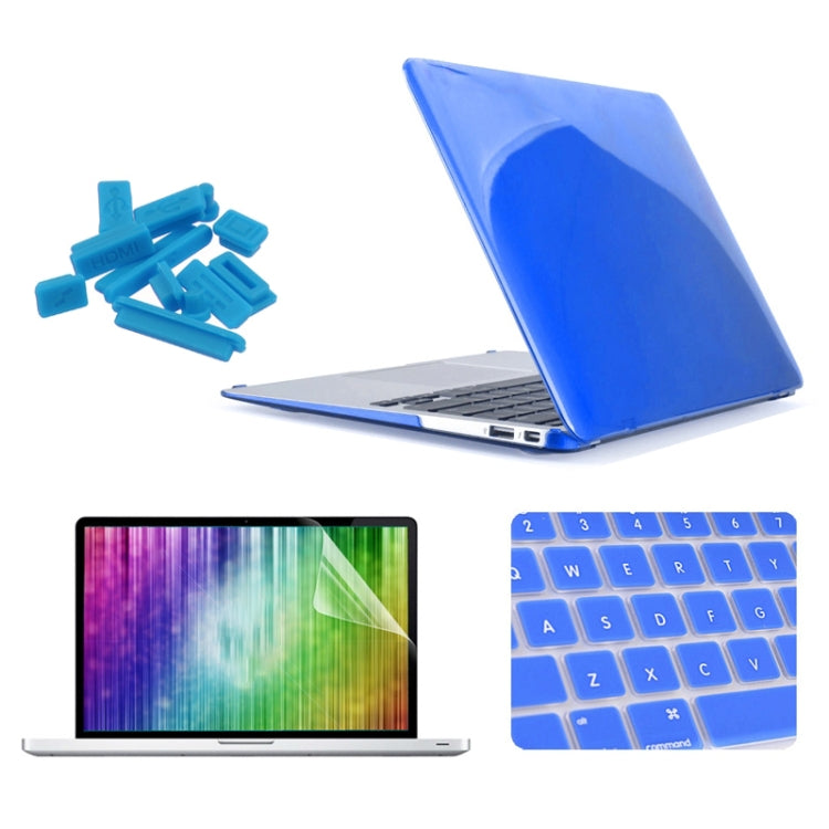 Funda Protectora 4 en 1 Enkay MacBook Air 11,6 Pulgadas A1370 A1465 Plástico Duro con Protector Pantalla Teclado Tapones (Azul Oscuro)