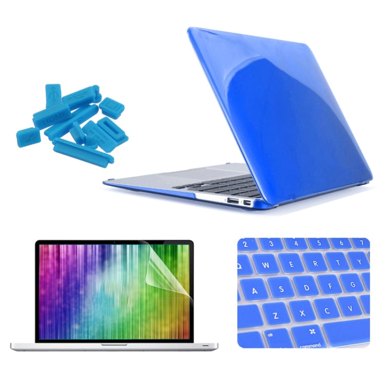 Estuche protector 4 en 1 Enkay para MacBook Air 13,3 pulgadas A1369 A1466 con protector pantalla teclado y tapones (Azul Oscuro)