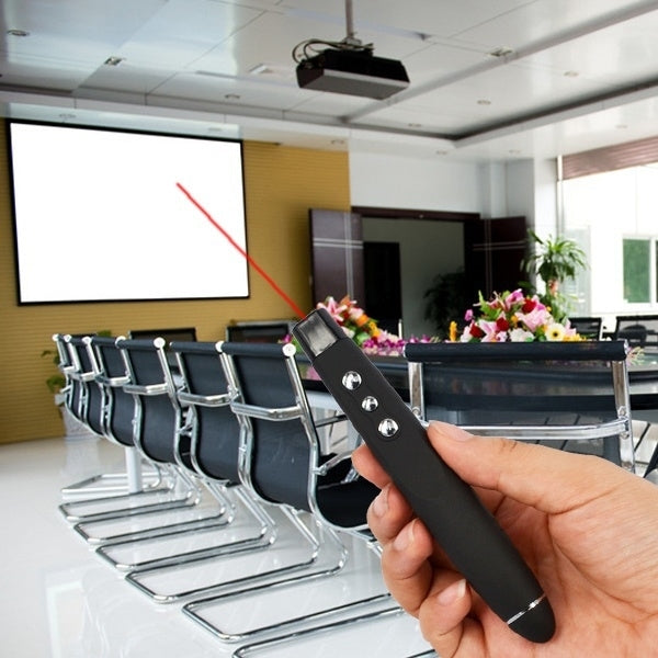 Control Remoto Presentación Multimedia Pp-1000 Powerpoint Clicker 2.4Ghz RF Puntero Láser con Receptor USB (Negro)