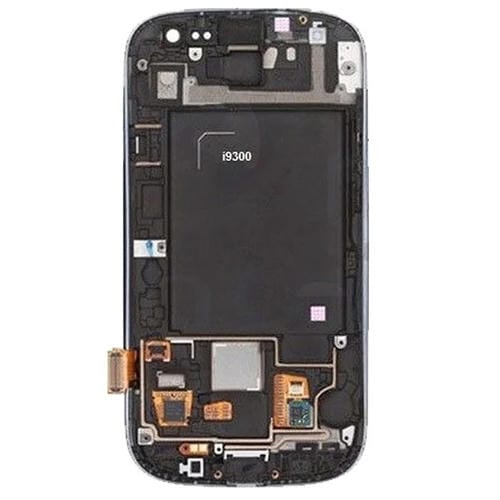 LCD-Bildschirm Super AMOLED Samsung Galaxy S3 i9300 mit Rahmen (Weiß)