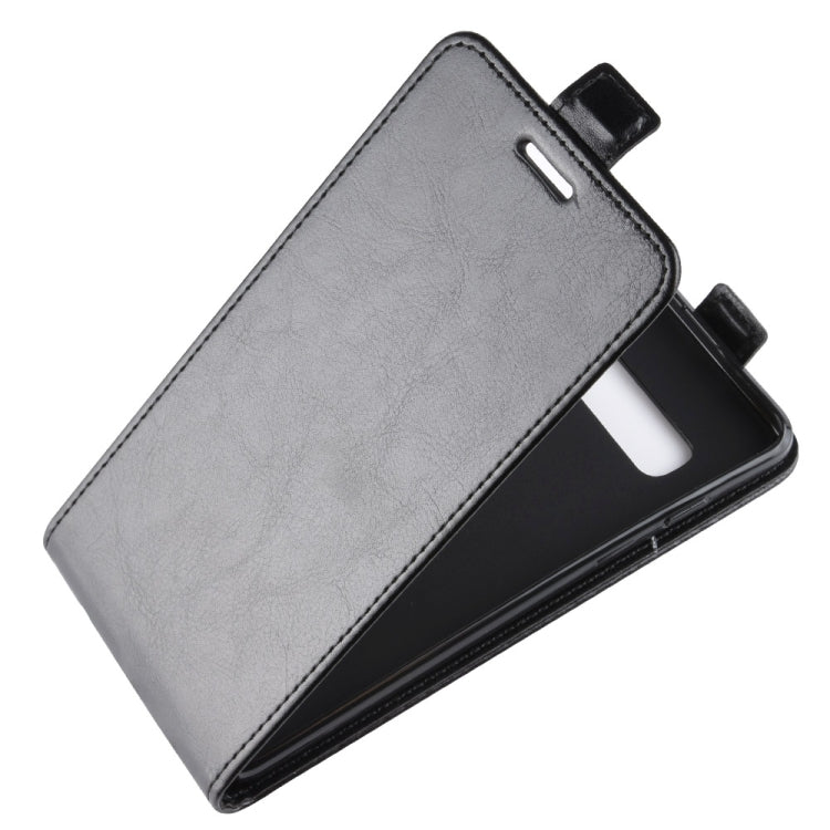 Estuche de cuero de TPU con tapa vertical estilo empresarial para Galaxy S10 +, con ranura para tarjeta (negro)