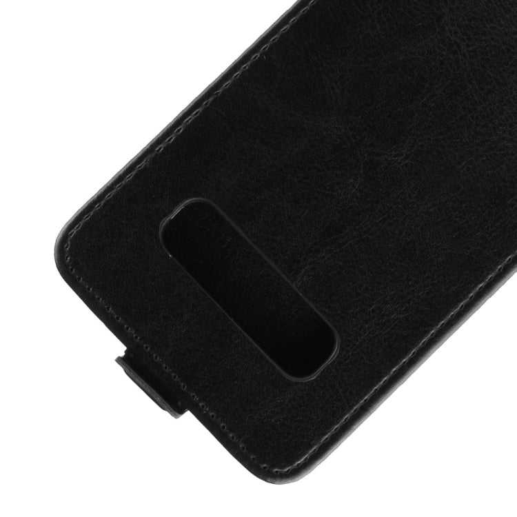Estuche de cuero de TPU con tapa vertical estilo empresarial para Galaxy S10 +, con ranura para tarjeta (negro)