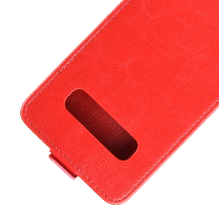 Estuche de cuero de TPU con tapa vertical estilo empresarial para Galaxy S10 +, con ranura para tarjeta (rojo)