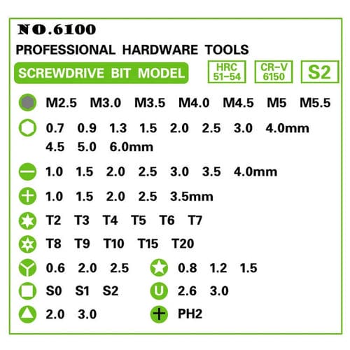 Tool Repair Kit with Steel 60 in 1 S2 Precision Screwdriver Bits (Yellow)