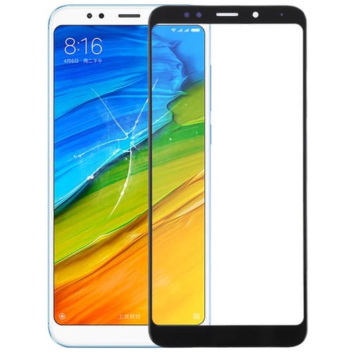 Lente de Vidro Exterior Ecrã Frontal Xiaomi Redmi Note 5 e Note 5 Pro (Preto)