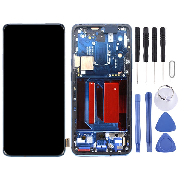 Para el montaje completo del digitalizador OnePlus 7 Pro con marco de pantalla LCD OEM (azul)