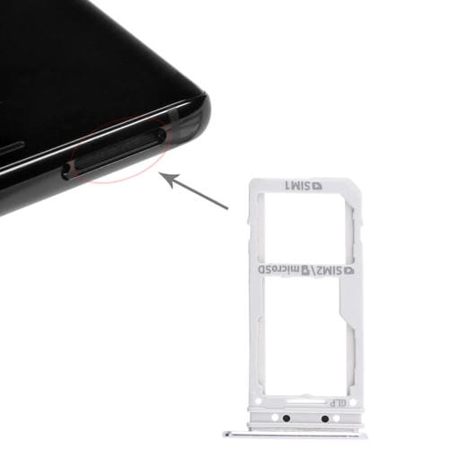 Plateau de carte SIM et Micro SD Samsung Galaxy Note 8 (Argent)
