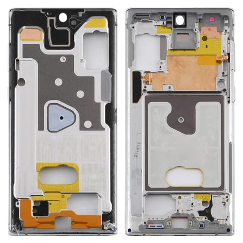 Cadre Moyen Biseauté Plaque Samsung Galaxy Note 10 (Argent)
