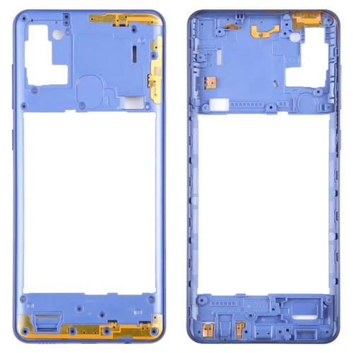 Plaque de lunette de cadre moyen Samsung Galaxy A21s (Bleu)