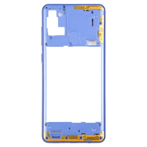 Plaque de lunette de cadre moyen Samsung Galaxy A21s (Bleu)
