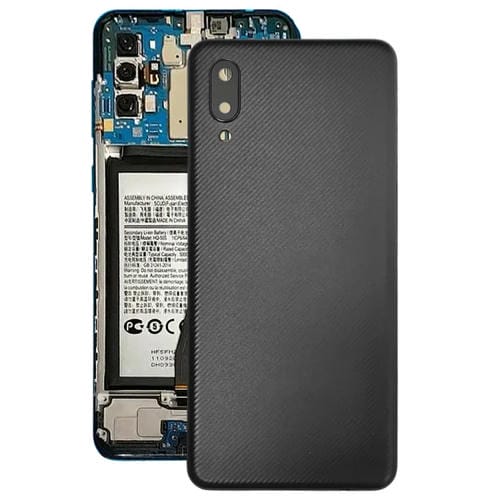 Tampa Traseira da Bateria Samsung Galaxy A02 com cobertura da Lente (Preto)