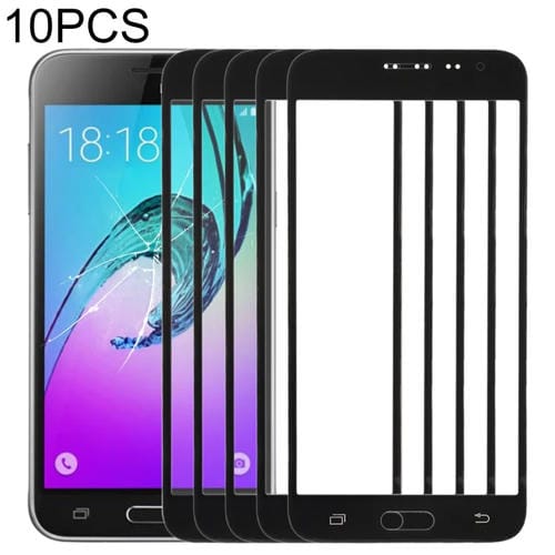 Lente de Vidro Samsung Galaxy J3 Ecrã Frontal (10 Peças) (Preto)