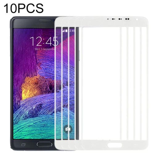 Écran frontal Samsung Galaxy Note 4/N910 Lentille en verre extérieure (Blanc) 10pcs