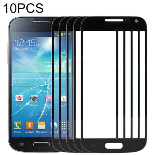 Glaslinse Frontbildschirm Samsung Galaxy S4 Mini i9190 (Schwarz) - Packung von (10 Stück)