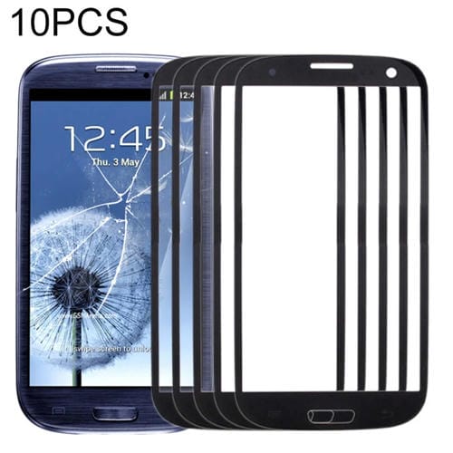 Front Glass Screen Samsung Galaxy S3/i9300 (2013) (Black) Outer Lens 10pcs