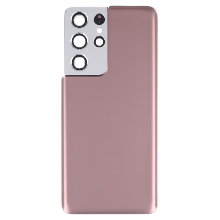 Tapa trasera de la batería con la cubierta de la lente de la cámara para Samsung Galaxy S21 Ultra 5G (Brown)