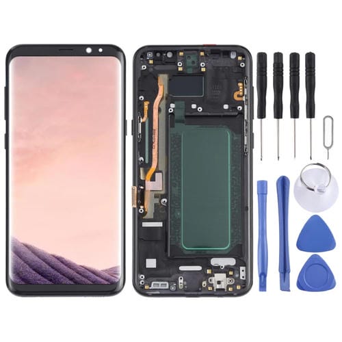 Écran LCD OLED Samsung Galaxy S8+ SM-G955 avec cadre (Noir)