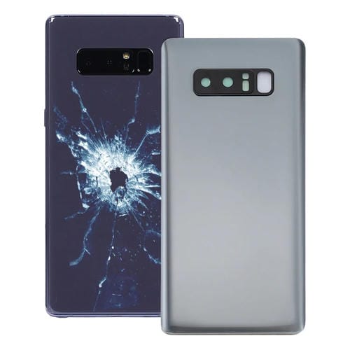 Dos de couverture Samsung Galaxy Note 8 avec couvercle d'objectif d'appareil photo (Argent)