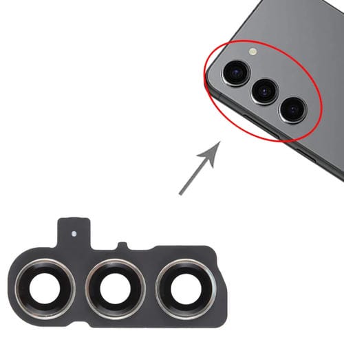 Housse d'objectif d'appareil photo Samsung Galaxy S23+ SM-S916B (Argent)