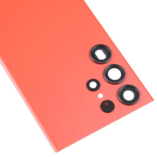 Rückseite des Akkudeckels aus Glas Samsung Galaxy S23 Ultra SM-S918 mit Kameraobjektiv (Rot)