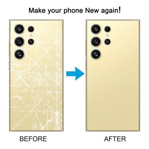 Rückseite der Batterieabdeckung Samsung Galaxy S24 Ultra SM-S928B mit Kamerlinse (Gelb)