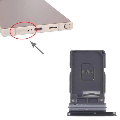 Plateau Carte SIM Samsung Galaxy S25 Ultra SM-S938B (Noir)