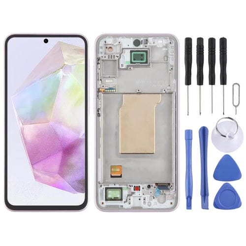 LCD OLED Display Digitizer Komplett mit Rahmen Samsung Galaxy A35 SM-A356B (Rosa)