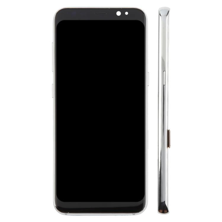 Pantalla LCD TFT de 5,7 pulgadas con digitalizador y marco para Samsung Galaxy S8 SM-G950F (plateada)