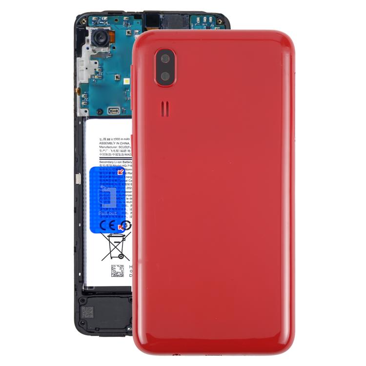 Carcasa trasera con tapa para lente de cámara (roja) para Samsung Galaxy A2 Core SM-A260F