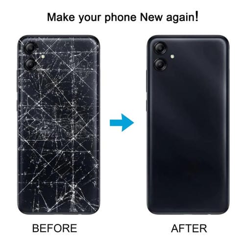 Carcasa trasera con tapa para lente de cámara para Samsung Galaxy A04 SM-A045F (negro)