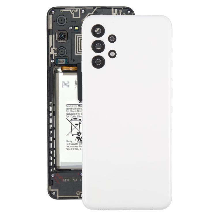 Carcasa trasera con tapa para lente de cámara para Samsung Galaxy A13 SM-A135F (blanca)