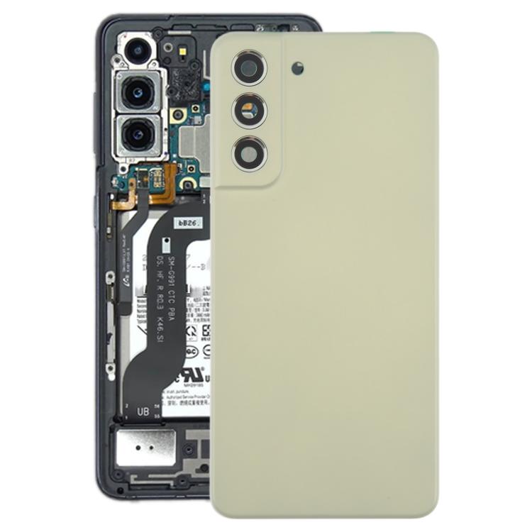 Carcasa trasera con tapa para lente de cámara para Samsung Galaxy S21 FE SM-G990B (verde)