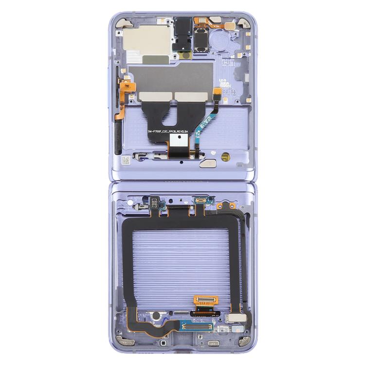 Pantalla LCD digitalizadora completa con marco para Samsung Galaxy Z Flip SM-F700 (morado)