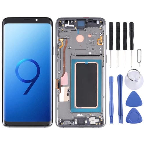 Pantalla Completa Original Super AMOLED Samsung Galaxy S9 con Marco (Gris)