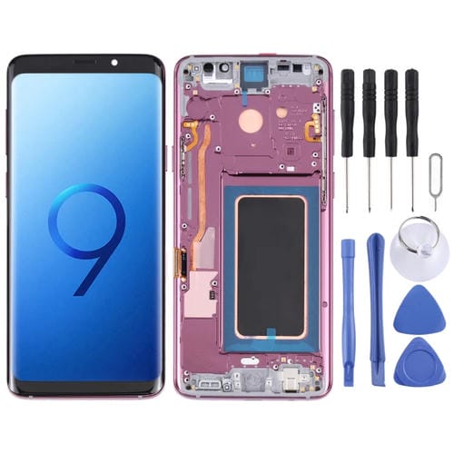 Écran LCD Super AMOLED Samsung Galaxy S9 G960F DS G960U G960W G9600 avec cadre (Violet)
