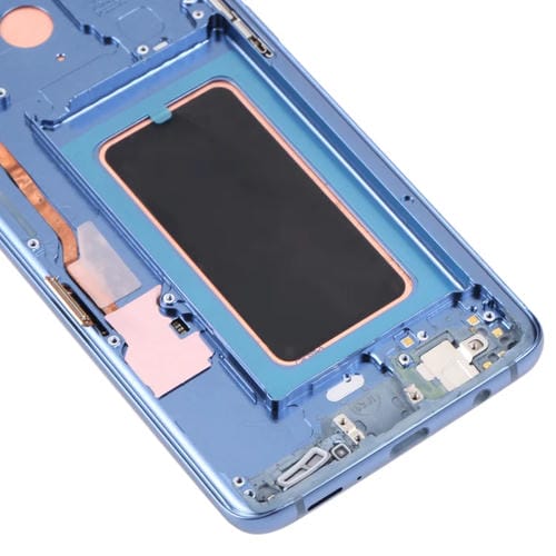 LCD-Bildschirm Super AMOLED Samsung Galaxy S9+ G965F DS G965U G965W G9650 mit Rahmen (Blau)
