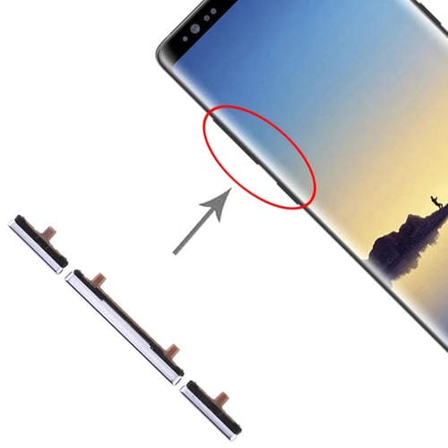 Jeu de touches latérales Samsung Galaxy Note 8 Boutons d'alimentation et de volume (Gris)