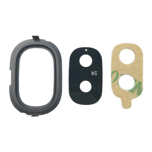 Bisel da Câmara Traseira Samsung Galaxy J4 J400F/DS J400G/DS com Lente e Adesivo (Preto)