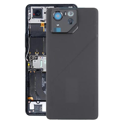 Back Battery Cover Glass Asus Rog Phone 8 Pro Ai2401 Ai2401_A with Camera Frame (Black Matte)