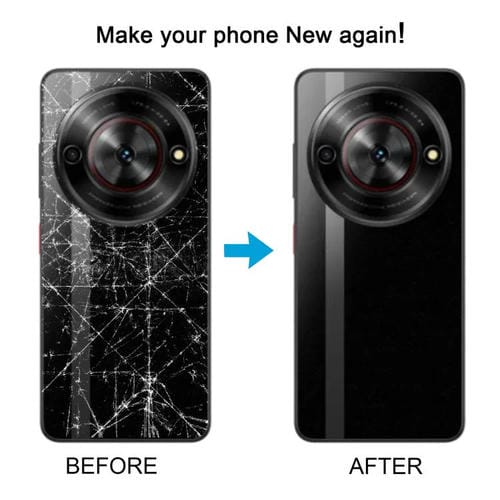 Coperchio Posteriore in Vetro Batteria ZTE Nubia Focus con Cornice Centrale e Copertura Lente Fotocamera (Nero)