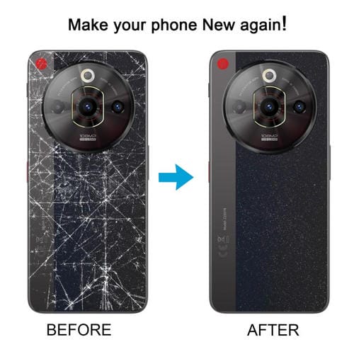 Back Glass Battery Cover with Central Frame and Camera Lens Cover ZTE Nubia Focus Pro Z2351N (Black)