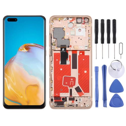 Full Screen TFT Huawei P40 Pro with Frame without Fingerprint Identification (Gold)