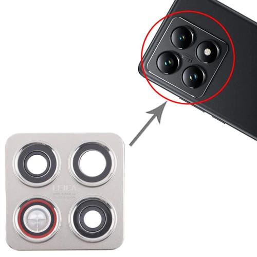 Rückseitige Kameraglasabdeckung Xiaomi 14T (Silber) Original