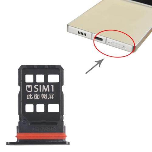 SIM Card Tray ZTE Nubia Z70 Ultra NX733J NX736J (Black)