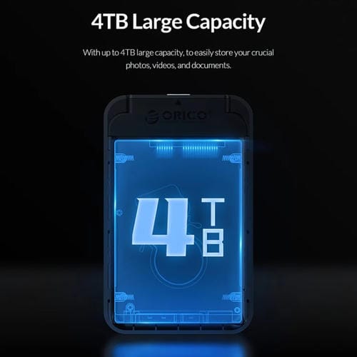 Caja de Disco Duro Portátil Orico 2520U3 2,5 Pulgadas (Negro)