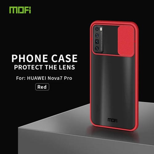 Para Huawei nova 7 Pro MOFI Xing Dun Series PC + TPU Anti-peep Carcasa protectora todo incluido impermeable y anti-caída, Translúcido Frosted (Rojo)