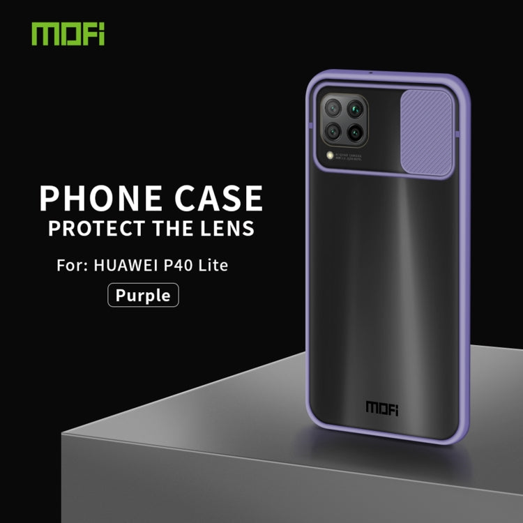 Para Huawei P40 lite MOFI Xing Dun Series PC + TPU Anti-peep Carcasa protectora todo incluido impermeable y anti-caída, Translúcido Frosted (Morado)