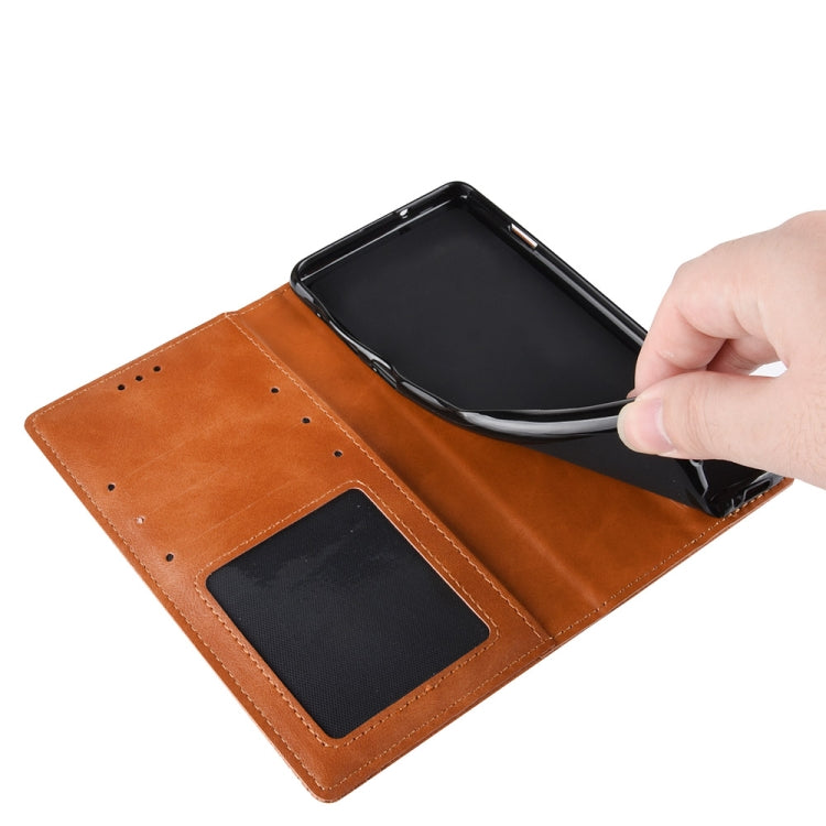 Para Nokia 8.3 5G Hebilla magnética Retro Crazy Horse Texture Funda de cuero con tapa horizontal, con soporte, ranuras para tarjetas y marco de fotos (negro)
