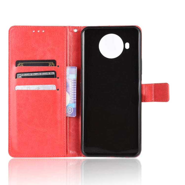 Para Nokia 8.3 5G Retro Crazy Horse Texture Funda de cuero con tapa horizontal, con soporte, ranuras para tarjetas y marco de fotos (rojo)